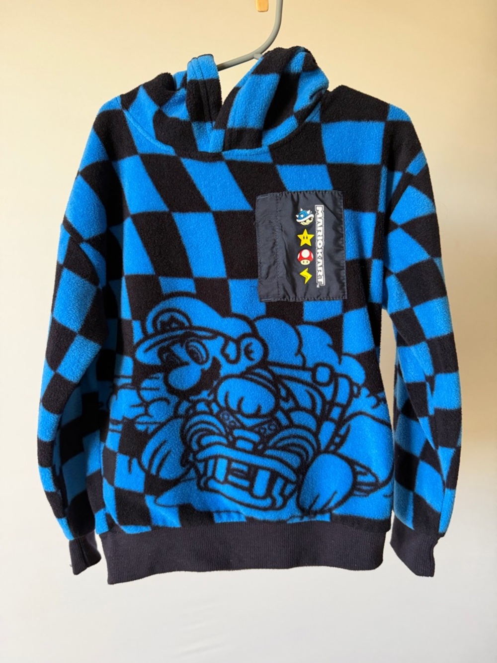 Mario Kart Hoodie Boys Size 5/6 Hooded Sweatshirt Blue Mario Brothers